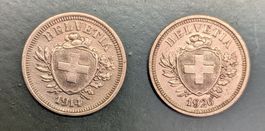2 x 1 Rp. 1914 + 1926 Bronze