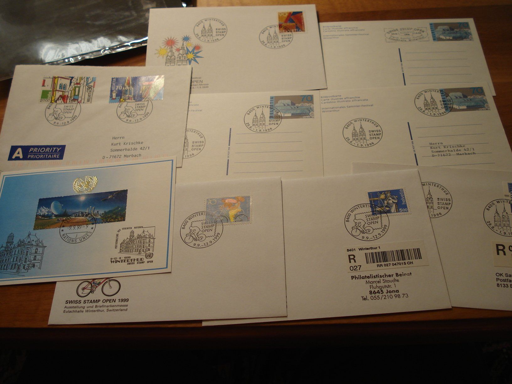 Tutti i francobolli: 9. Belege der Winterthur Swiss Stamp Open 1999 – Usato da Niederwil AG venduto da morostahu 1