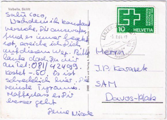 Cartoline postali: Valbella - Skilift – Usato da Binningen venduto da Mountainrider 1