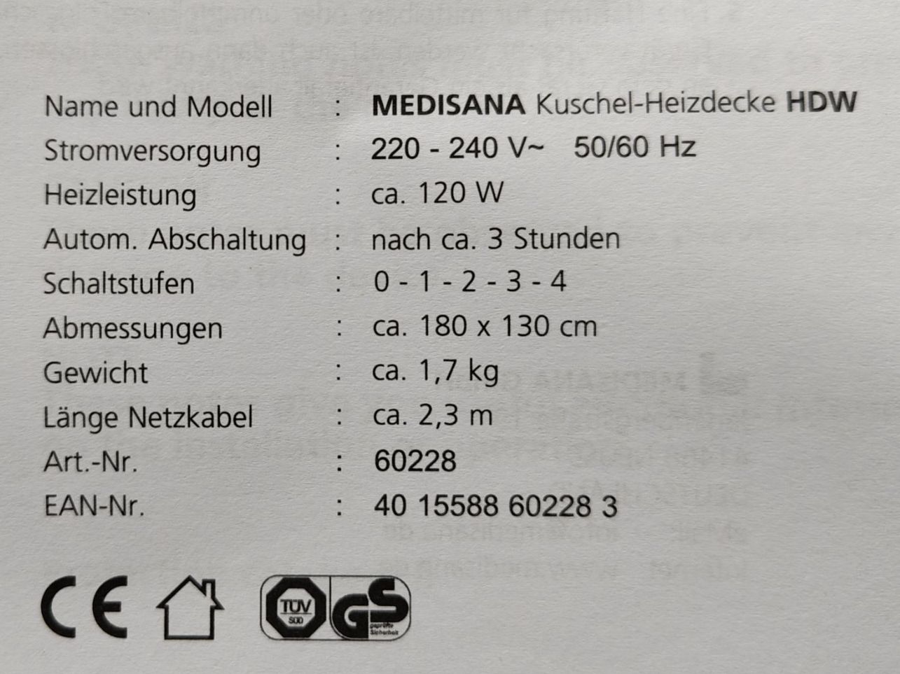 Coperte: Medisana Kuschel-Heizdecke – Usato da Luzern venduto da and_v88r 4