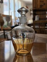 Parfumflakon Glas bernsteinfarben mit Schliffstopfen antik