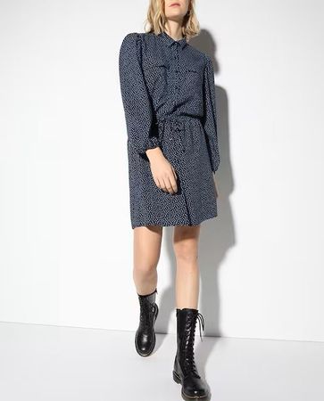 Neues Damen Kleid mit Punktemuster, Grösse S (38)