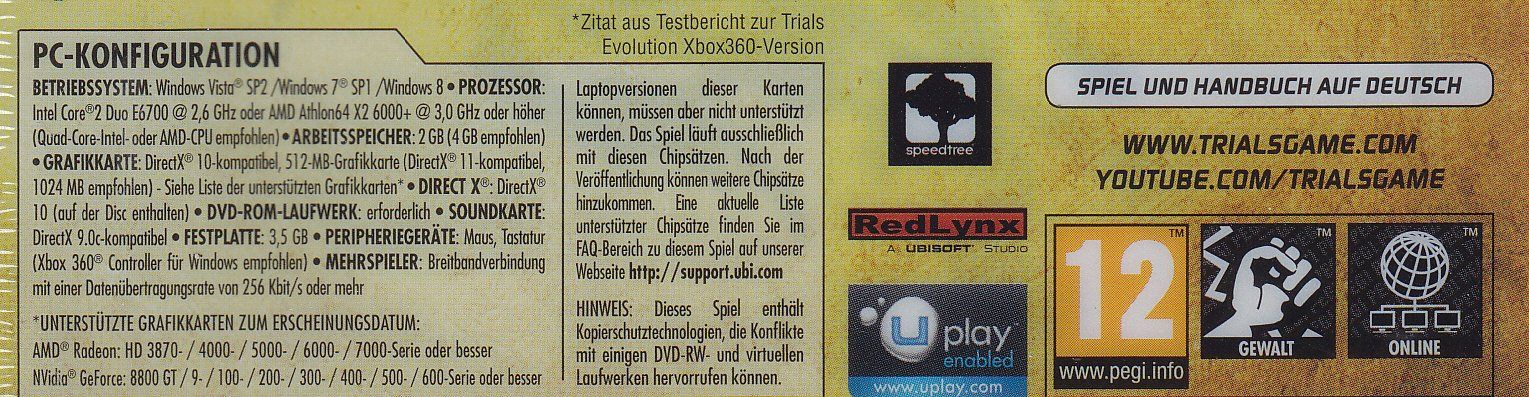 Giochi: Trials Evolution Gold Edition PC DVD-ROM Top Zustand! – Nuovo e nell'imballaggio originale da Thun venduto da Dl3604 2