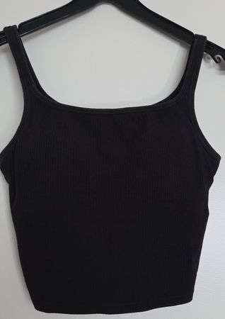 Uniqlo Geripptes Tanktop schwarz Grösse S