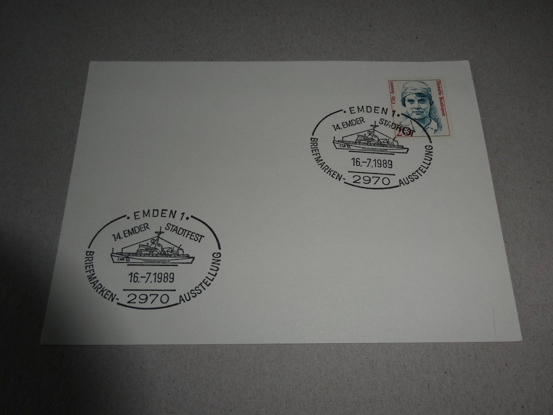 Alle Briefmarken: Ersttagsbrief  Emden Stadtfest 16.7.1989 – Gebraucht aus Neerach von jenny062