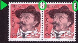 1990_804_F. BUCHSER_Abart "BREITER KORREKTURZAHN" !__Paar **