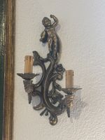 Antike Wandappliken Bronze mit Putto – Paar – ca. 1900