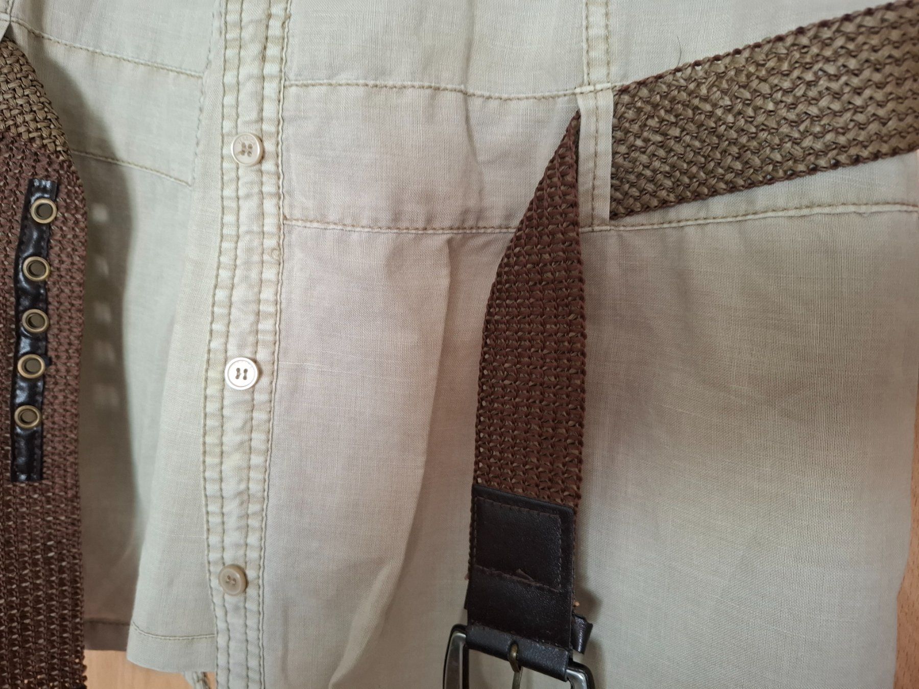 C&A Camicette: Bluse BW/Ramie Gr.48 Beige/Braun – Usato da St.Gallen venduto da LaMiSa 2