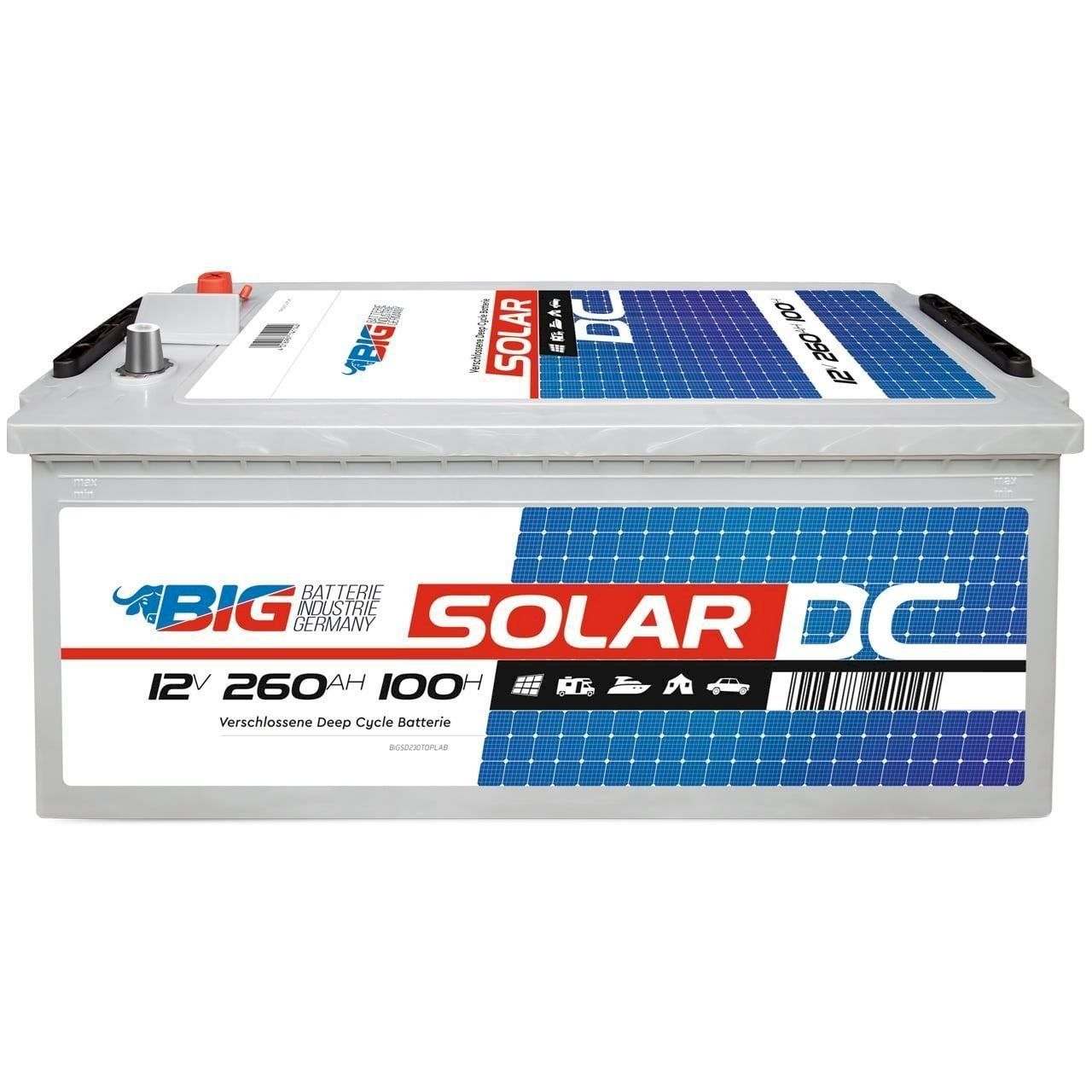 Solargeräte und Solarprodukte: BIG DC 12V 260Ah C100 Solarbatterie – Neu und originalverpackt aus Bottighofen von zaap 1