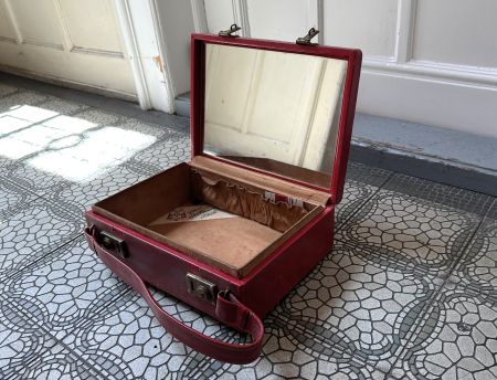 Roter Leder Koffer von Fred Spillmann