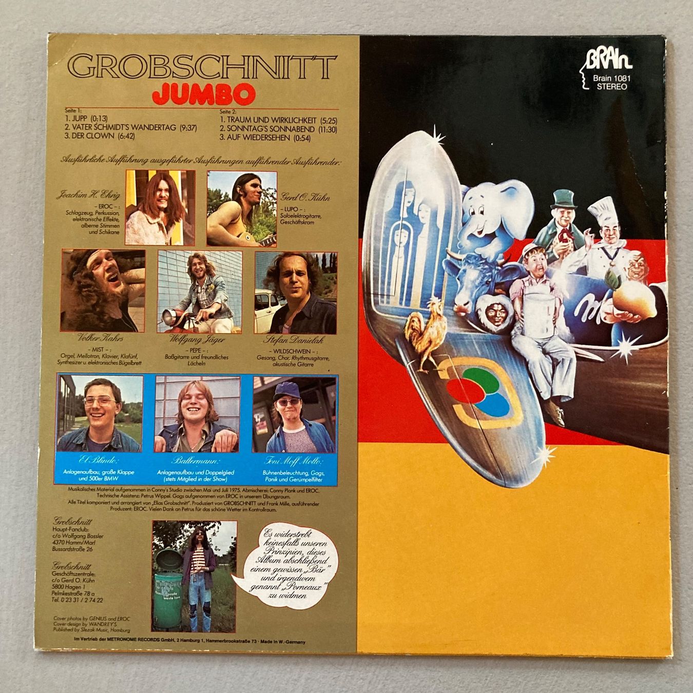 Dischi in vinile: GROBSCHNITT - jumbo - LP – Usato da dachsen venduto da oheio 1