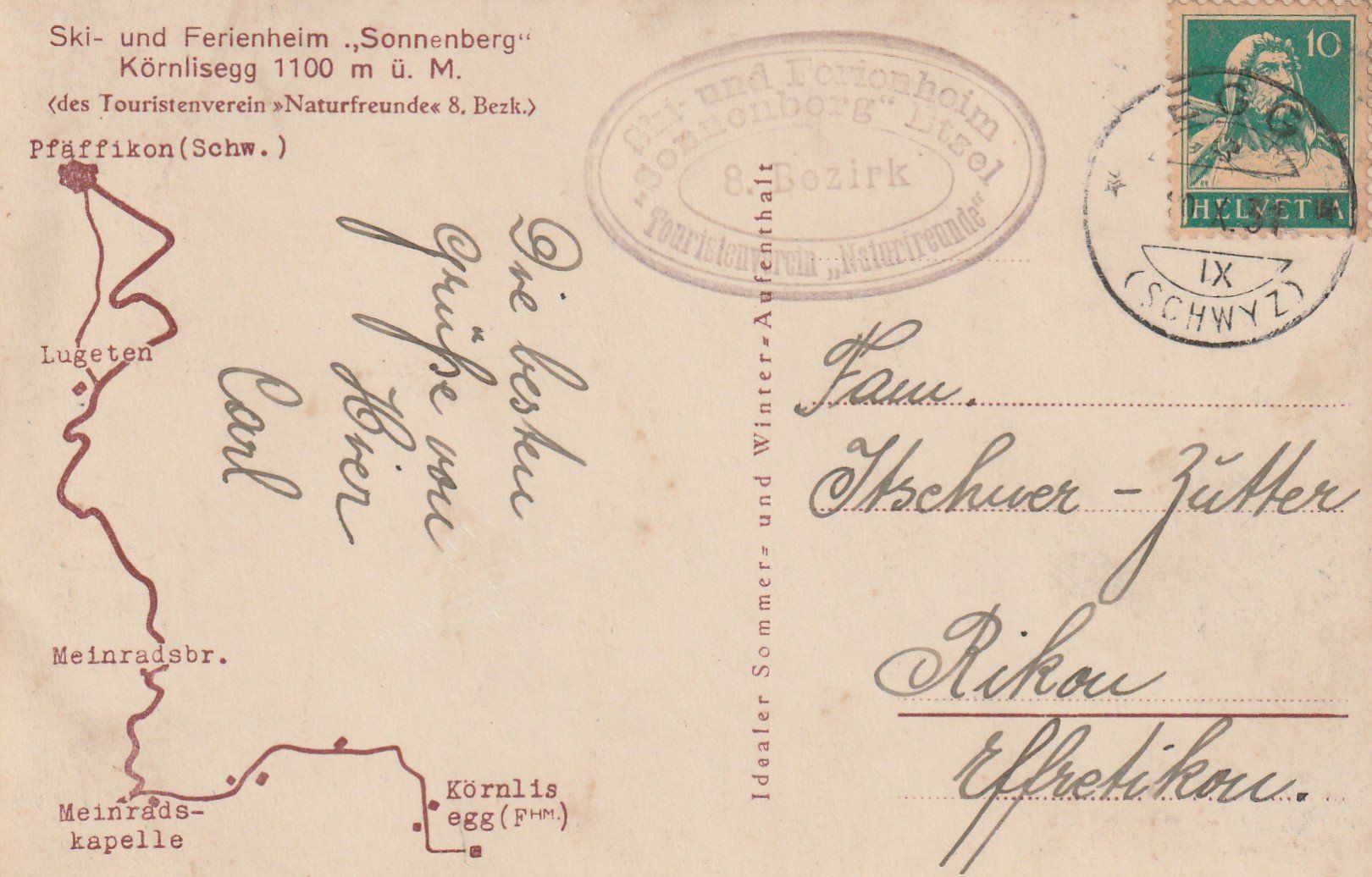 Cartoline postali: Körnlisegg Ferienheim Sonnenberg – Usato da Rorschacherberg venduto da fratovi2 1