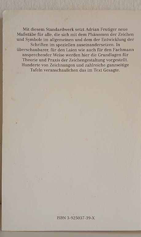 Libri: Der Mensch und seine Zeichen / Adrian Frutigerr – Nuovo (secondo la descrizione) da Greifensee venduto da Foxglove 1