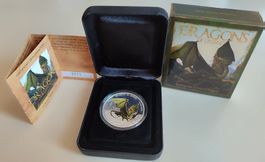(5) 1 oz European Green Dragon aus Dragons of Legend/ Tuvalu
