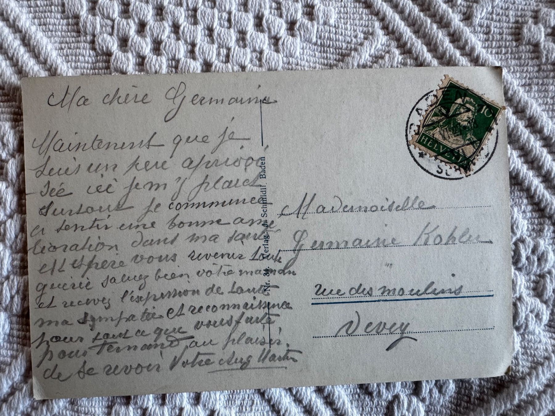 Cartoline postali: Ansichtskarte gelaufen 1927, Baden – Usato da Vellerat venduto da joromaur 1