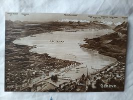 Alte Ansichtskarte Genfersee/Lac Léman,Kupferstich Top