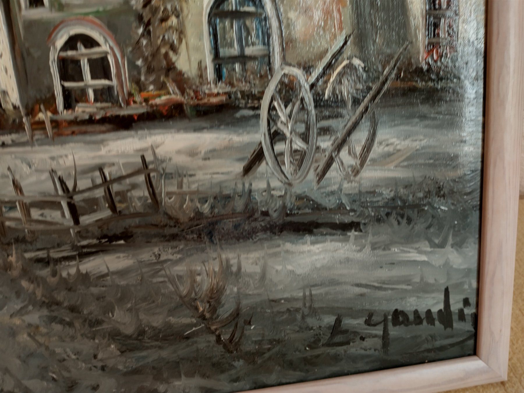 Tableaux: Winterliches Ölgemälde - Dorf im Schnee! – D'occasion à Löhningen par Chimae67 5