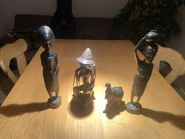 Afrikanische Holzfiguren, Handarbeit, Deko, Vintage