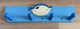 Kinder Garderobe blau Piratenmotiv Holz 4 Haken