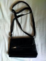 Schwarze Ledertasche Umhängetasche Damenhandtasche Vintage