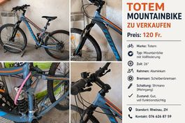 TOTEM Mountainbike  vollgefedert  CHF 120.