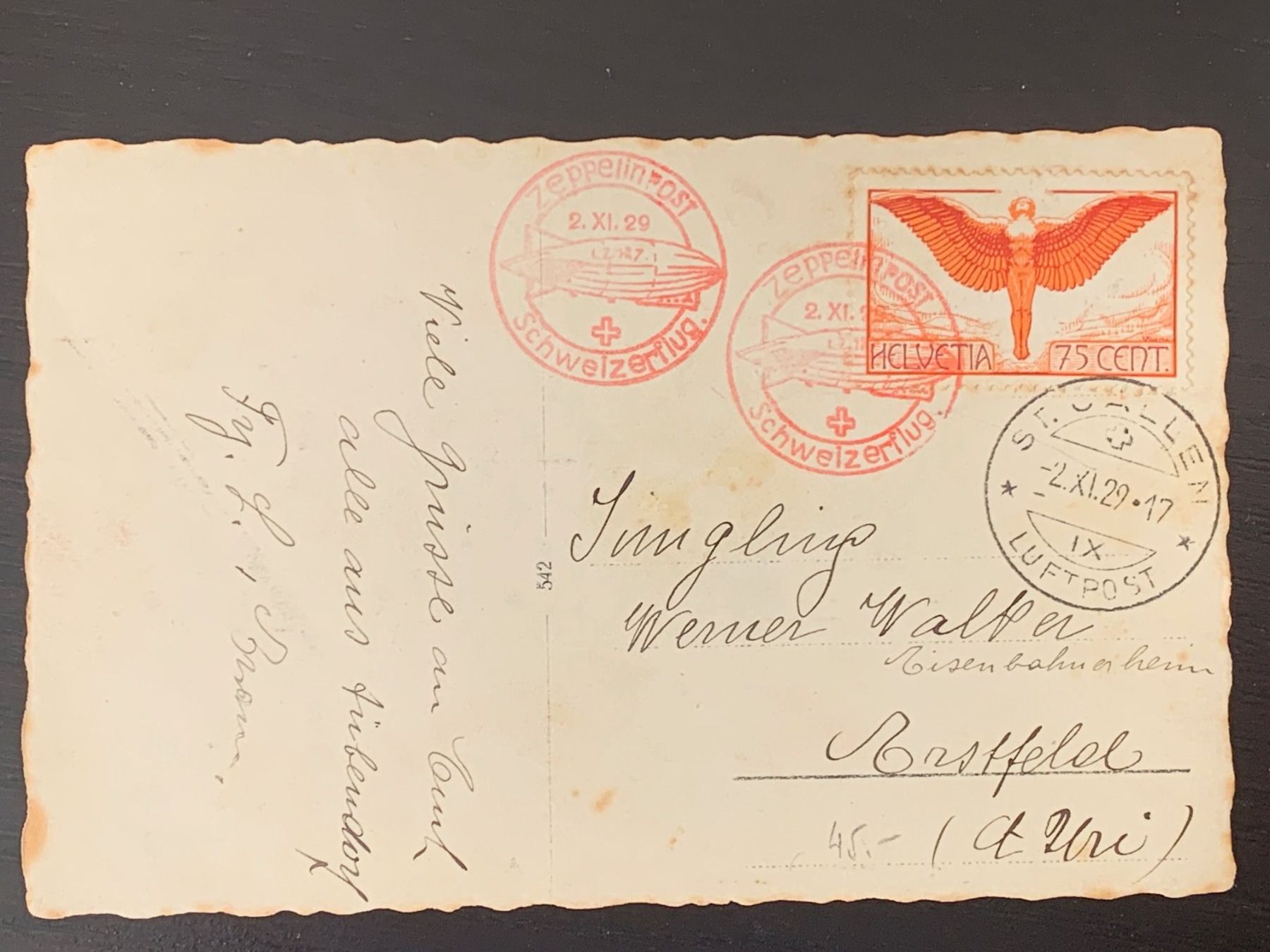 Tutti i francobolli: Zeppelinpost, 1929, Zst. F11 – Usato da Wangen b. Olten venduto da 66ard