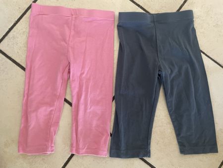 2 Leggings 7/8 pink und blaugrau Gr. 110 neuwertig