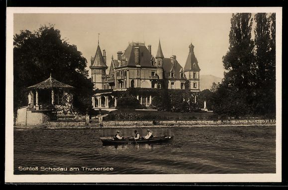 Cartoline postali: Thunersee, Das Schloss Schadau, Ruderboo – Usato da Berlin venduto da bartko-reher