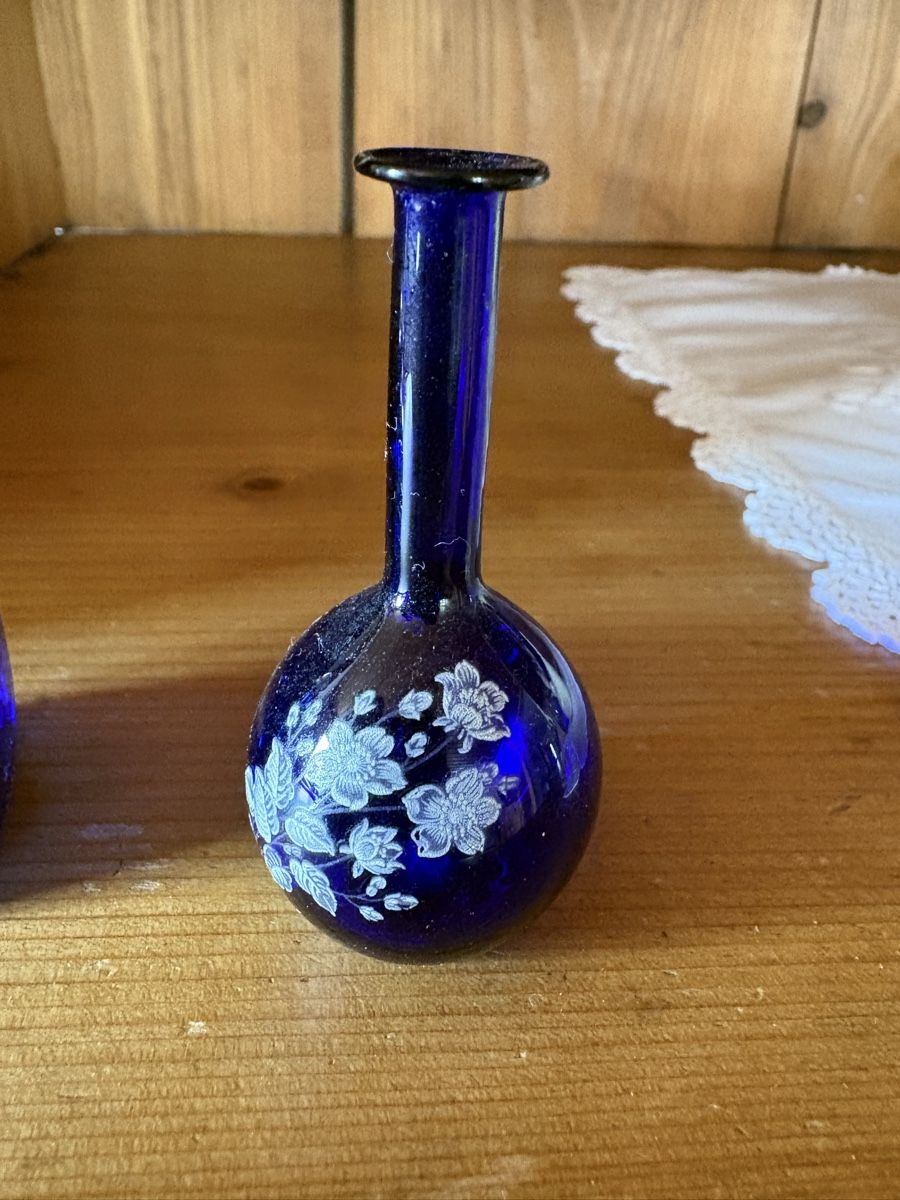 Murano Flaconi: 2 petits flacons bleu cobalt - Murano – Usato da Zweisimmen venduto da Domii 6