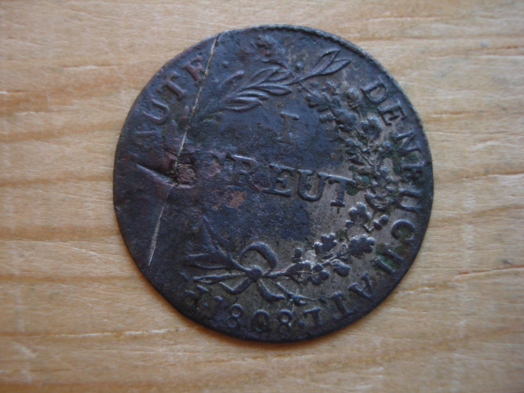 Alle Münzen: (P2) Neuchâtel Kreuzer 1808 – Gebraucht aus Erlach von Net-Coins