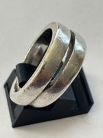Silberring 925er Silber zweireihiges Design gebraucht