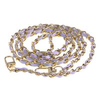 Handykette Violett Gold Leder/Metall 2x Karabiner Verschluss