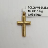 Echt 18K Gold - Kreuz Anhänger