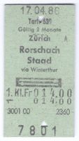 Billette Zürich – Rorschach – Staad via Winterthur