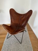 Butterfly Sessel braun mit Metallgestell gebraucht