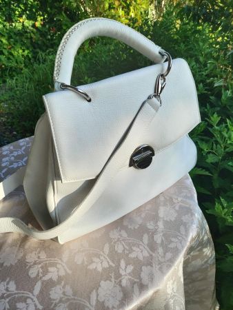 Bogner Leder Handtasche weiss, 36x17x27cm