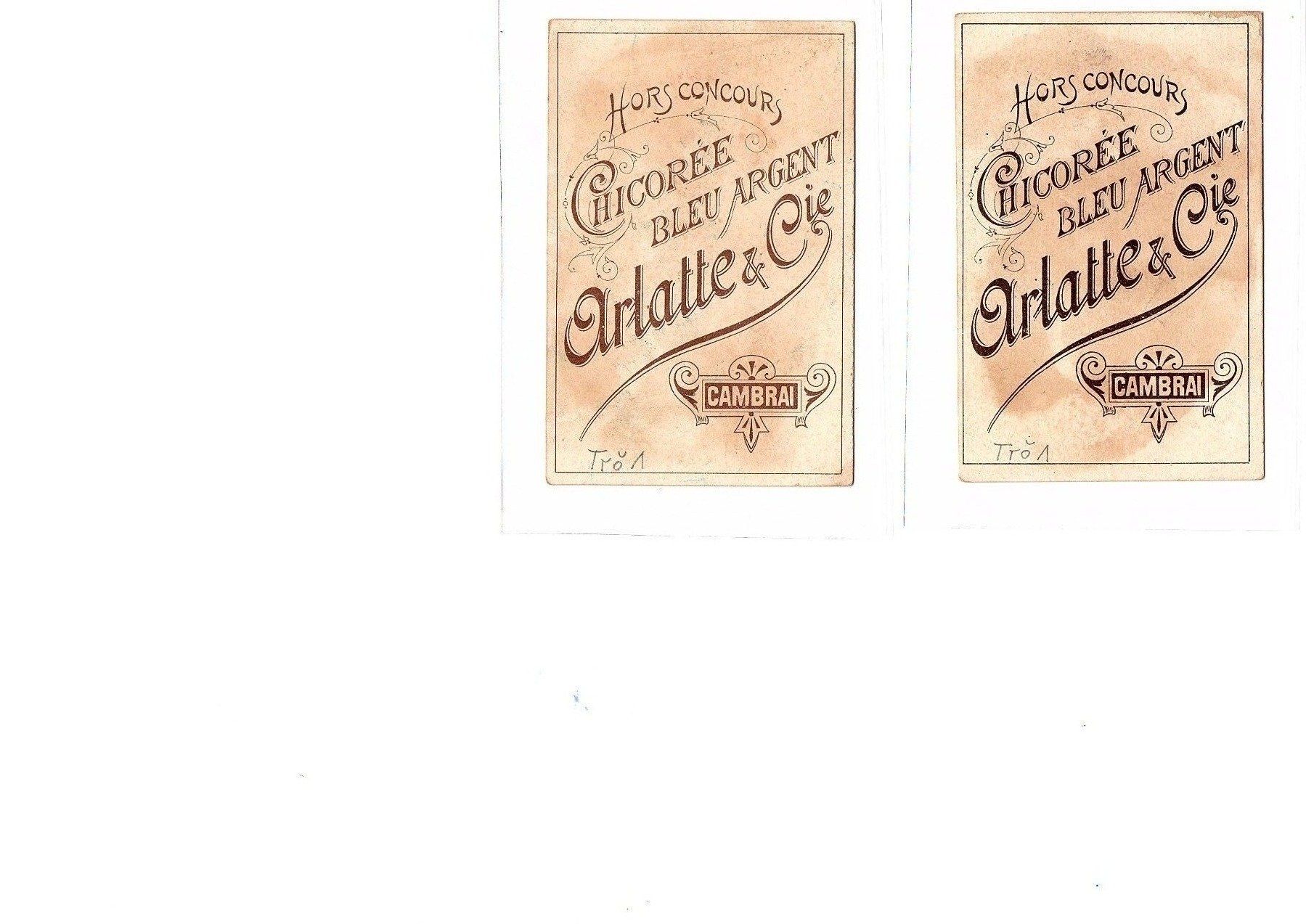 Carte collezionabili: Sammelbild Chicoréé Arlatte 2 St. 1900 – Usato da Mörschwil venduto da antiksalon21 1