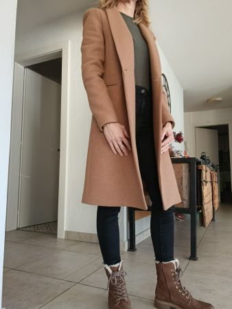 MANTEAU LAINE GISÈLE PROMOD BEIGE CAMEL 34