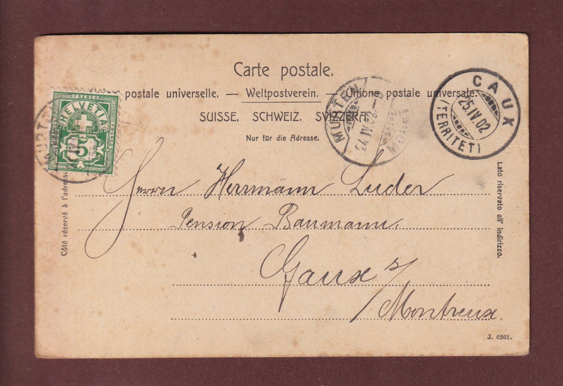Cartoline postali: MORAT / MURTEN - Château - 1902 – Usato da Pully venduto da nicecards 1