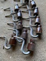 Keramik-Isolatoren, braun, gebraucht, konf. 1950-60