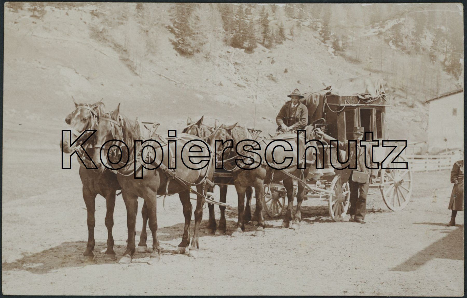 Cartoline postali: GR Cierfs - Tschierv - Ofen Pass - Postkutsche – Usato da Schindellegi venduto da Jonathan77