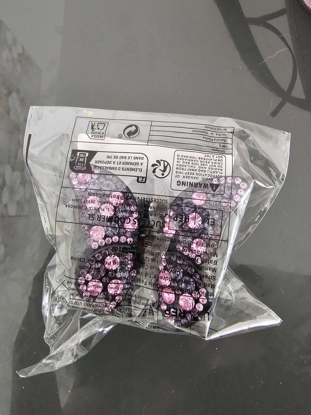 Haarschmuck: Schmetterling Haarklammer Lila  mit Strasssteinen – Neu und originalverpackt aus Brunnen von tan_5pl5 1