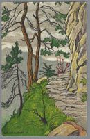 1924, BEATUSHÖHLEN, SCHÖNE KÜNSTLER-LITO SIGN. SCHLATTER