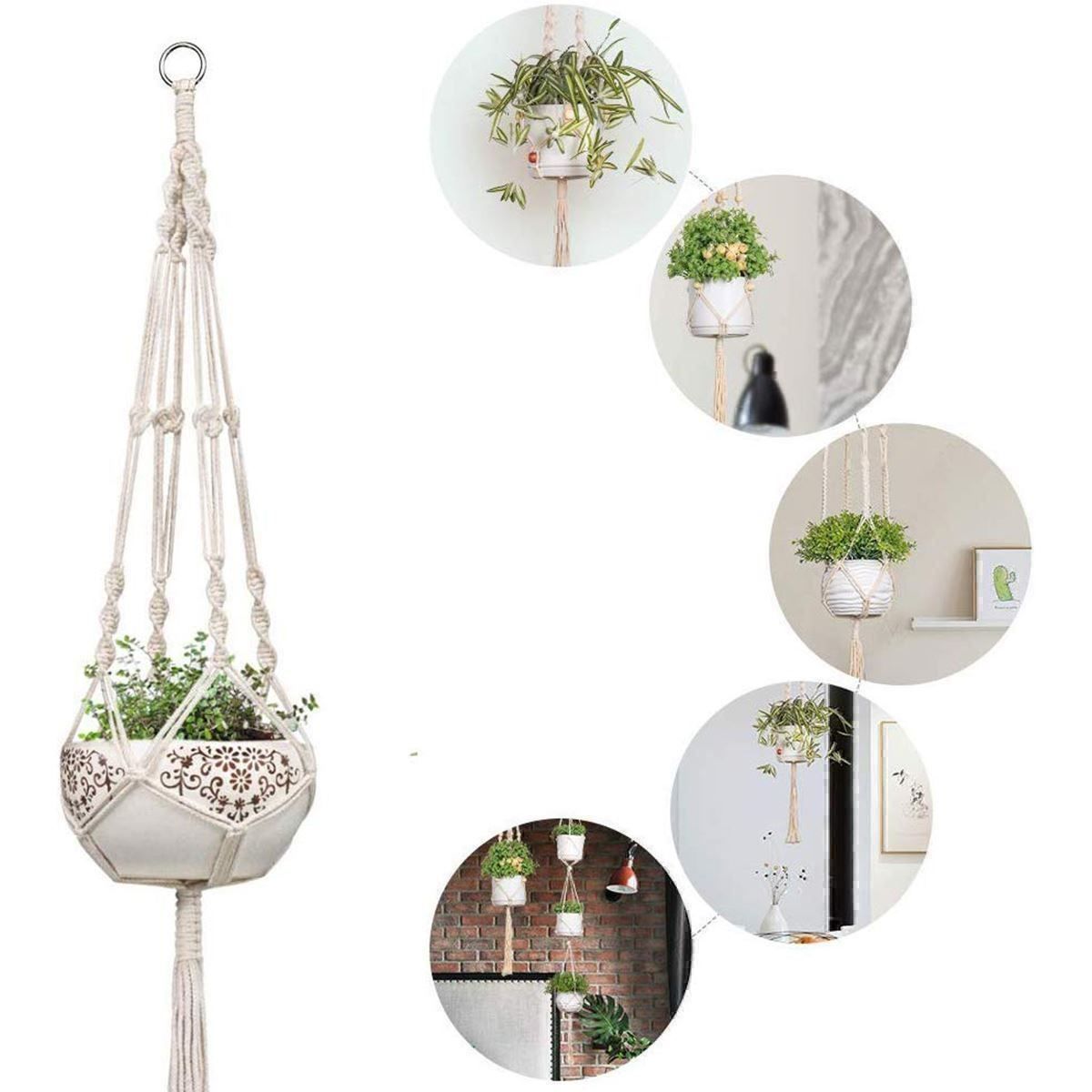 Vasi per fiori: 5x Blumenampel Makramee Pflanzen Halter – Nuovo (secondo la descrizione) da Thun venduto da onlino