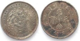 CHINA - KWANGTUNG 5 Cents o.J. 1890-1905 Silber vz+
