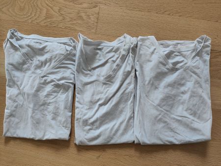 3 Tezenis V-Basic Shirts - Weiß, Größe M - Gebraucht
