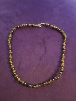 bijoux collier œil de tigre en or 333 8k environ 16g