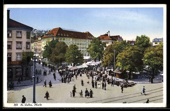 Ansichtskarten: AK St. Gallen, Markt – Gebraucht aus Berlin von bartko-reher