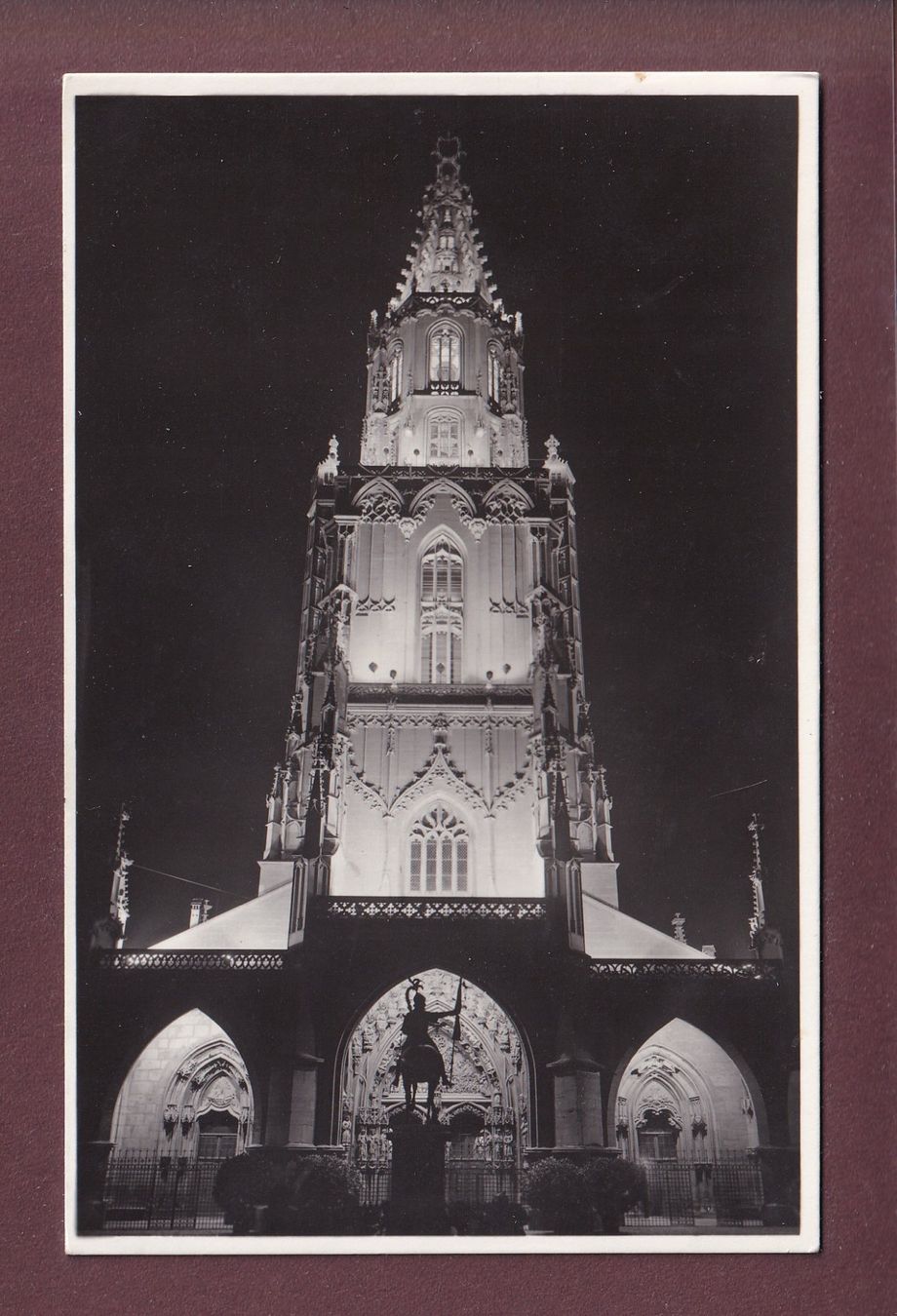Ansichtskarten: BERN bei Nacht - Münster - 1933 – Gebraucht aus Pully von nicecards