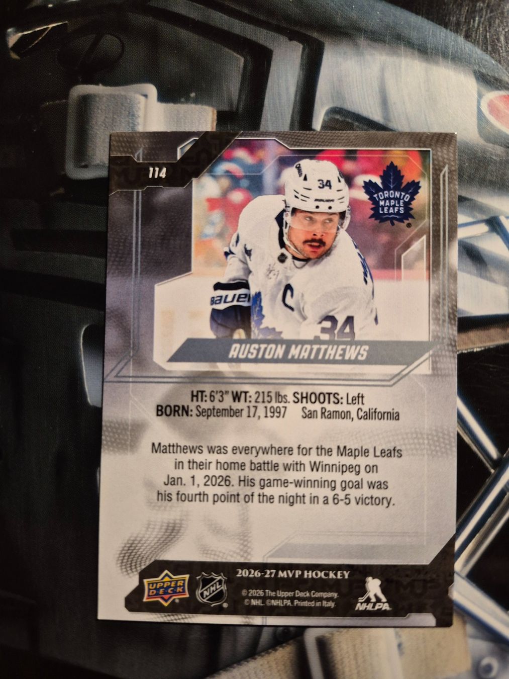 NHL Cartes à collectionner: NHL Auston Matthews Toronto Maple Leafs – D'occasion à Treiten par Sauber73 1